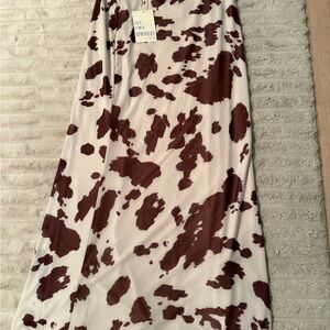 See You Monday Cow Print A-Line Skirt